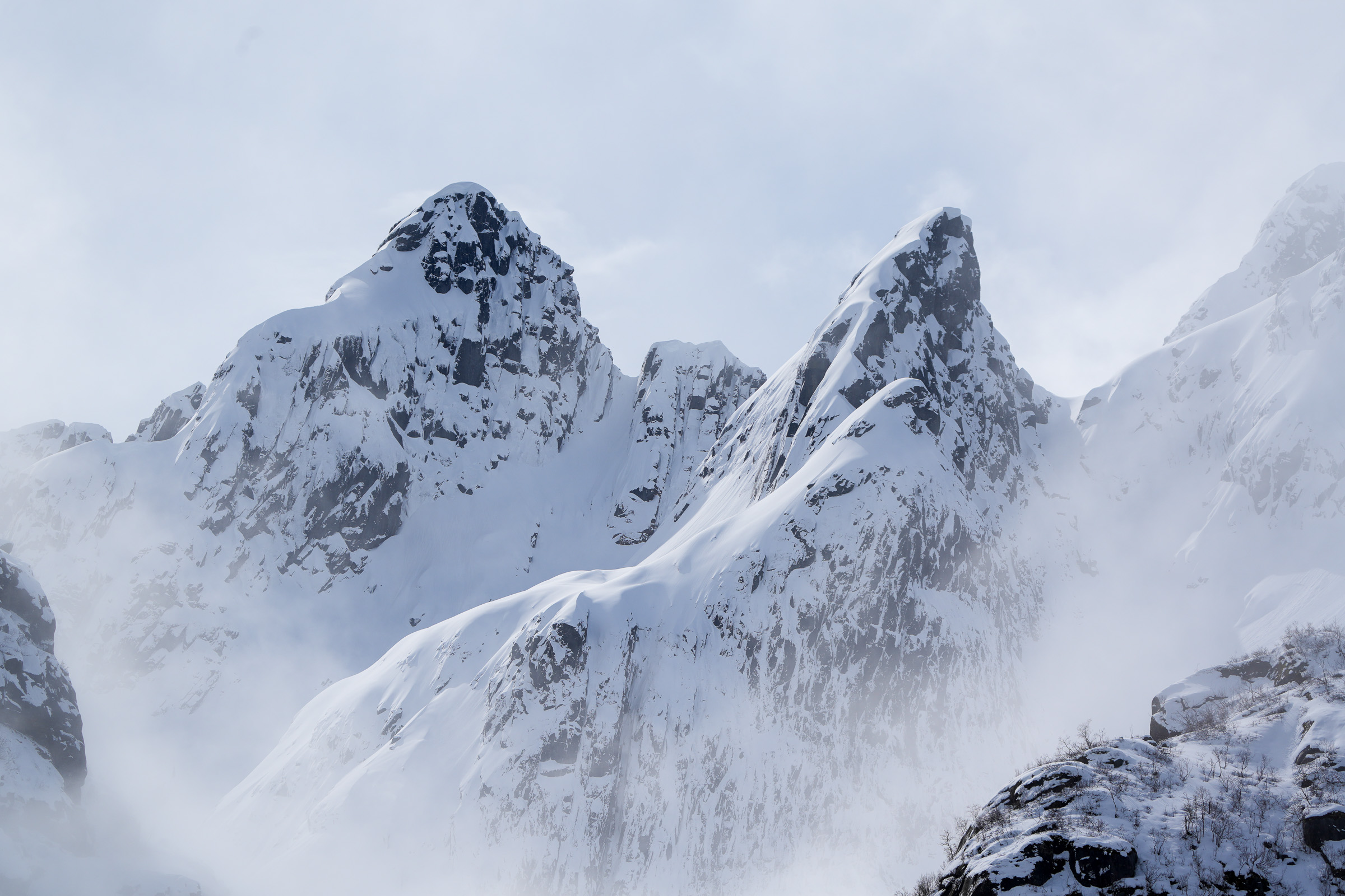 Deep winter on the mountain peaks