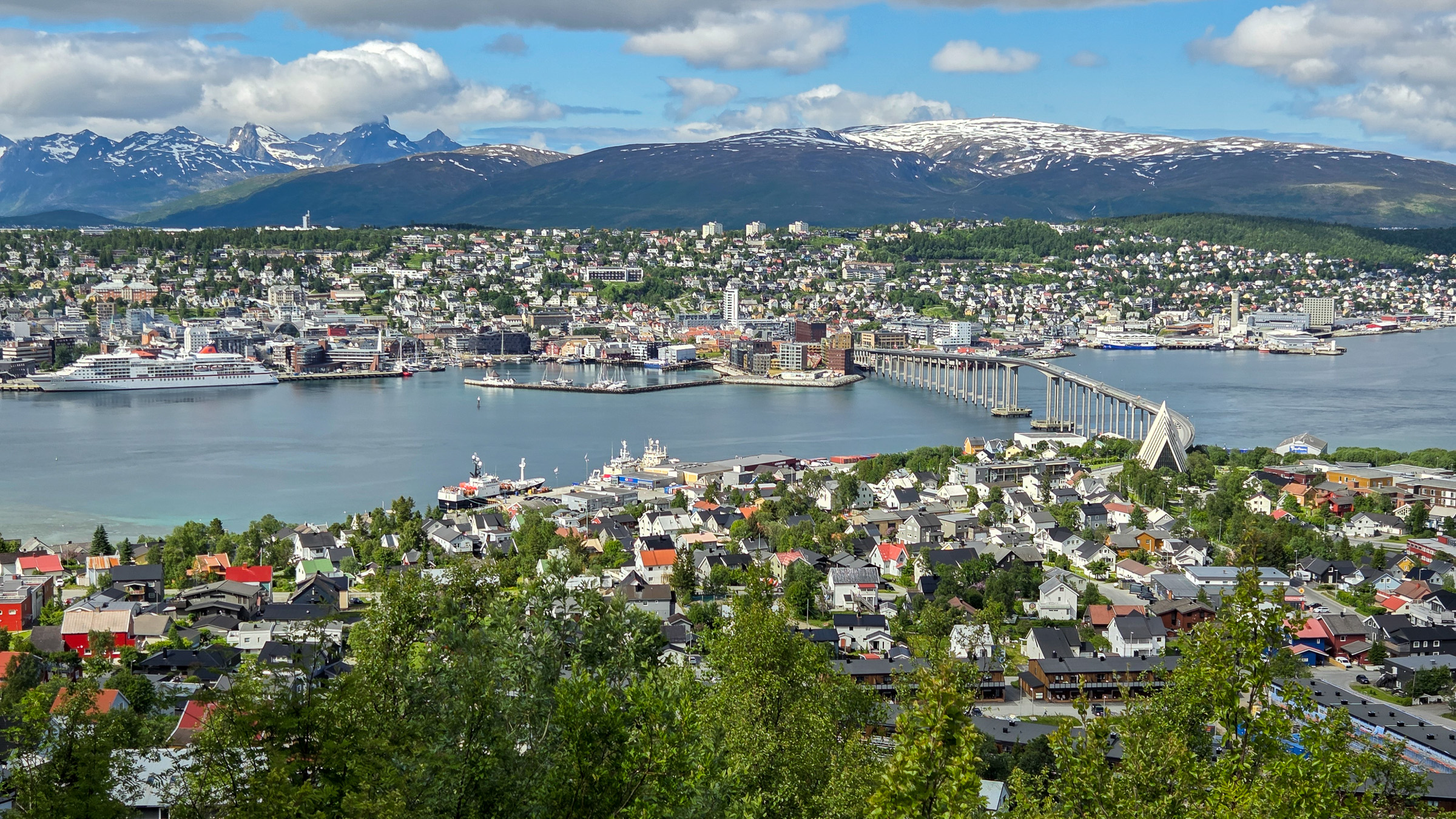 View over Tromsø from the Sherpa Steps