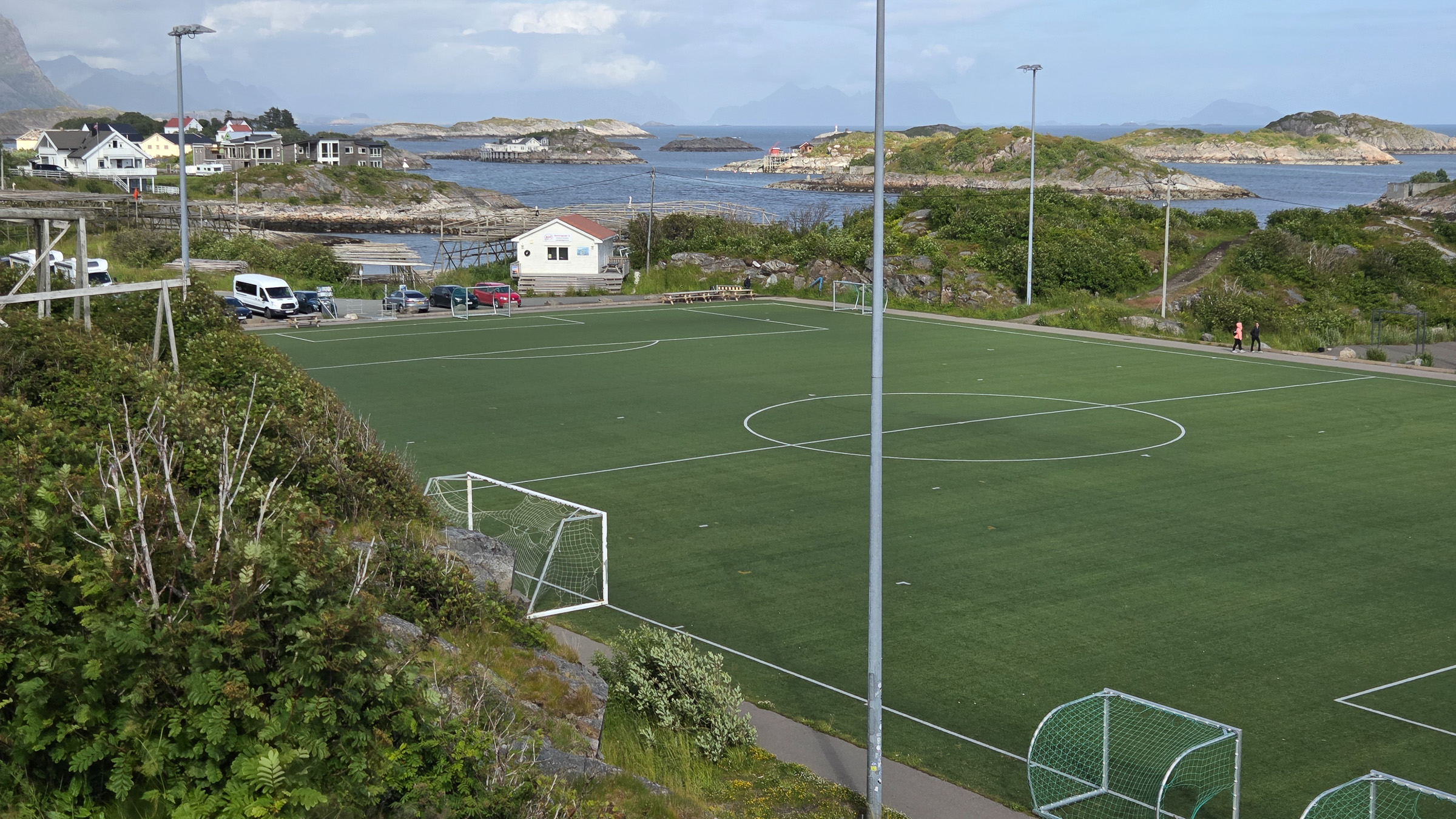 At the famous football pitch in Henningsvær