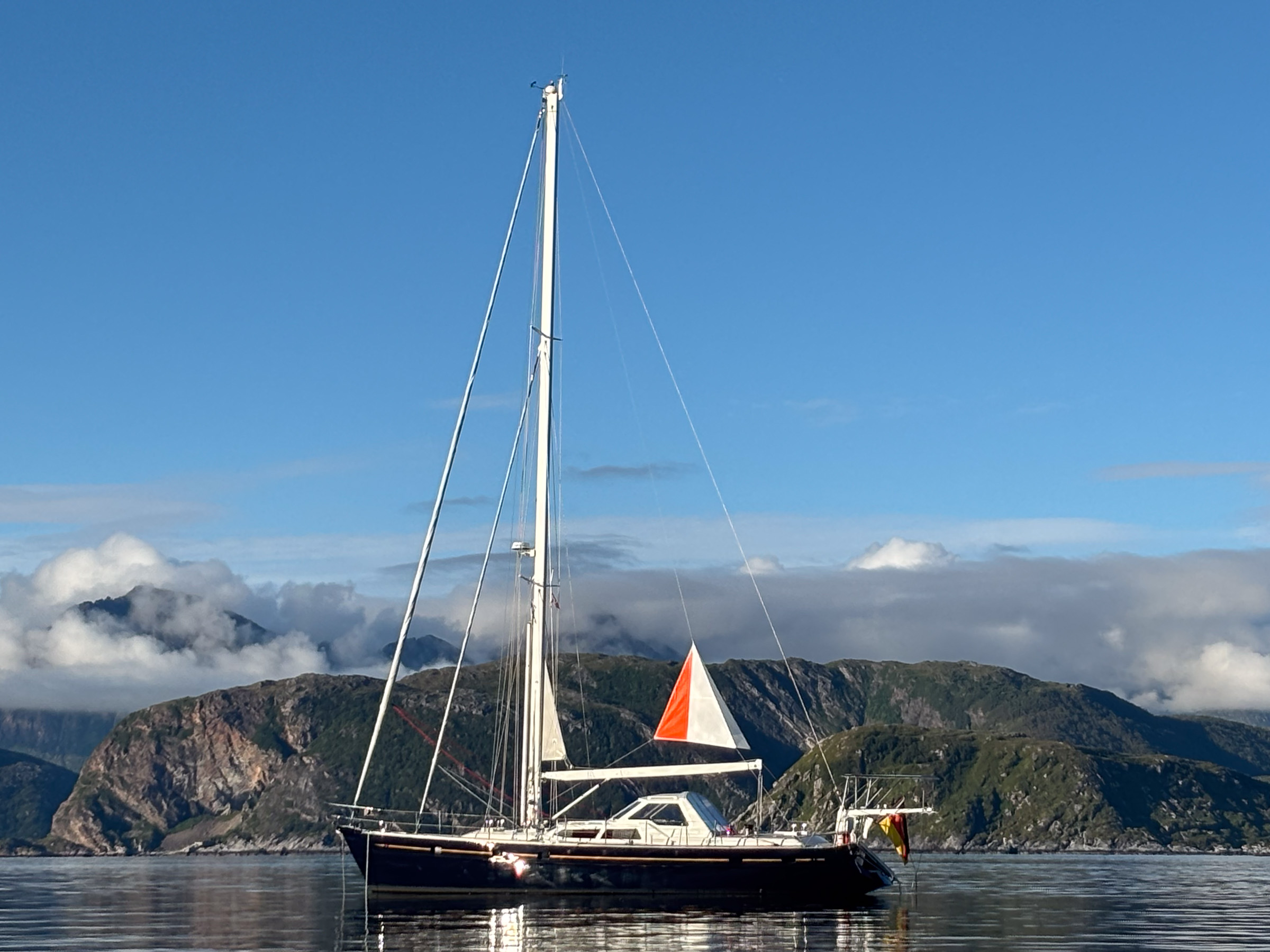 Anori with the new riding sail