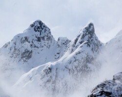 Deep winter on the mountain peaks