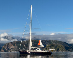 Anori with the new riding sail