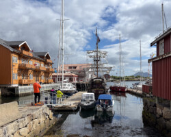 Anori next to the pirate ship